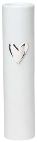 Βάζο Love LBTRD0015349 Φ5,5x17cm White-Silver Raeder Porcelain
