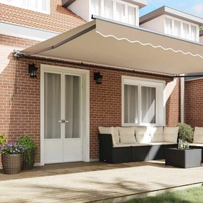 vidaXL Σκελετός Τέντας Μπεζ 500 x 300 εκ Πολυεστέρας με Επικάλυψη PU