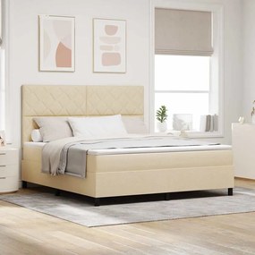 vidaXL Κρεβάτι με ελατήρια με στρώμα Κρεμ 180 x 200 cm ύφασμα