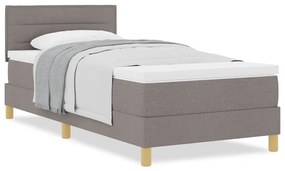 vidaXL Κρεβάτι box spring με στρώμα με στρώμα Taupe 90 x 200 cm ύφασμα