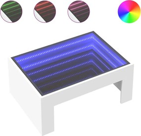 vidaXL Τραπεζάκι Σαλονιού Infinity LED Λευκό 70x50x30 εκ.