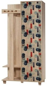 Έπιπλο Εισόδου Garmanto 869VEL4837 90x36x192cm Multi-Blue Μοριοσανίδα,Ξύλο