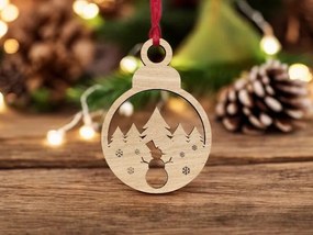 Intra απο ξύλο plywood 3mm-4mm πάχος – Χριστουγεννιάτικο στολίδι με χιονάνθρωπο και δέντρα 30x30 cm INTRAVECTRY-MY545317