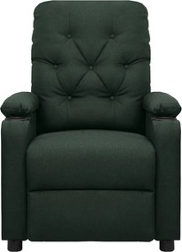 vidaXL Πολυθρόνα Μασάζ Ηλεκτρική Σκούρο Πράσινο Υφασμάτινη