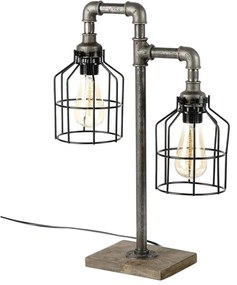 Φωτιστικό Επιτραπέζιο 791EVL1587 40x17x56cm 2xE27 Silver-Black Opviq