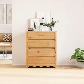 vidaXL Κομοδίνο Drammen Καφέ 76.5 x 40 x 91 εκ Μασίφ ξύλο πεύκου