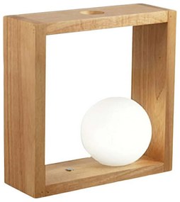 Φωτιστικό Επιτραπέζιο Kark 3669-30-215 5W Led 30x30cm Oak Fabas Luce Ξύλο,Γυαλί