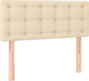 vidaXL Κρεβάτι Boxspring με Στρώμα Κρεμ 90x200 εκ.Υφασμάτινο