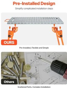 Welding Table 44" x 21" 500LBS Folding Workbench with 4-Level Adjustable Height