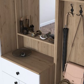 Έπιπλο Εισόδου Καρυδιά / Λευκό SASORA 179,6x37,5x226,4