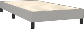vidaXL Κρεβάτι Boxspring με Στρώμα Ανοιχτό Γκρι 80x200 εκ. Υφασμάτινο