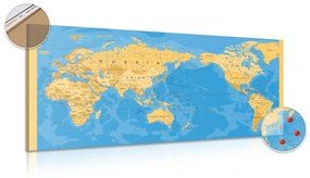 Εικόνα στον παγκόσμιο χάρτη φελλού σε ενδιαφέρον σχέδιο - 100x50  color mix