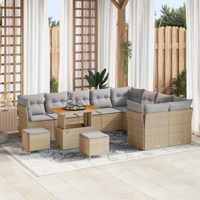 vidaXL Σετ Καναπέ Κήπου 12 pcs Μπεζ συνθετικό ρατάν