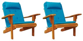 vidaXL Μαξιλάρια Καρέκλας Adirondack 2 τεμ. Γαλάζια από Ύφασμα Oxford