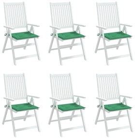 Μαξιλάρια Καρέκλας Κήπου 6 τεμ. Πράσινα 50x50x3εκ Ύφασμα Oxford - Πράσινο