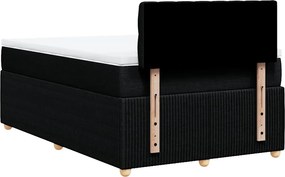 vidaXL Κρεβάτι Boxspring με Στρώμα Μαύρο 120x190 εκ. Υφασμάτινο
