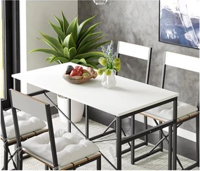 Stewehome Σετ Τραπεζιού και Καρεκλών Πεύκο / Με Μαξιλάρια / 4 Ατόμων 60x120 cm
