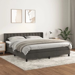 ΚΡΕΒΑΤΙ BOXSPRING ΜΕ ΣΤΡΩΜΑ ΣΚΟΥΡΟ ΓΚΡΙ 180X200 ΕΚ. ΒΕΛΟΥΔΙΝΟ 3131214