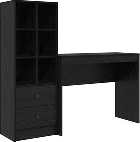 vidaXL Γραφείο με συρτάρι με ράφι με αποθήκευση 2 pcs Μαύρη Οξυά