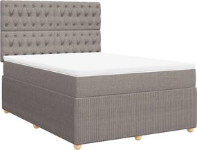 vidaXL Κρεβάτι Boxspring με Στρώμα Taupe 140x200 εκ. Υφασμάτινο