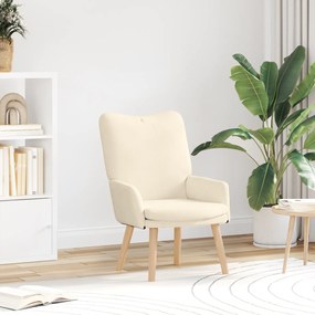 vidaXL Χαλαρωτική Καρέκλα Κρεμ Βελούδινο Υλικό