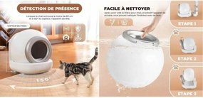 Κουτί απορριμμάτων γάτας Λευκό Γκρι