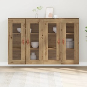 vidaXL Τοίχου Cabinets 2 τεμ Καρυδιά 69,5x34x90 εκ Κατασκευασμένο Ξύλο