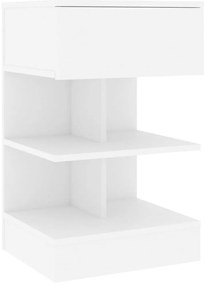 vidaXL Κομοδίνα 2 τεμ. Λευκά 40 x 35 x 65 εκ. από Επεξ. Ξύλο