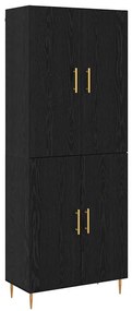 vidaXL Highboard Μαύρη δρυς 69.5 x 34 x 180 εκ. Επεξεργασμένο ξύλο