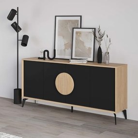 Μπουφές Gora Megapap χρώμα sapphire oak - silky black 180x40x82εκ. - GP037-0256,1