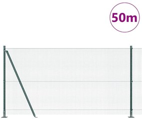 vidaXL Φράχτης με Στήλες. Πράσινο 1.2 x 50 m Ατσάλι
