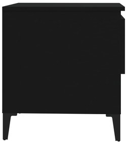 Βοηθητικά Τραπέζια 2 τεμ. Μαύρα 50x46x50 εκ. Επεξεργασμένο Ξύλο - Μαύρο
