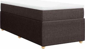 vidaXL Κρεβάτι Boxspring με Στρώμα Σκούρο Καφέ 80x200 εκ. Υφασμάτινο