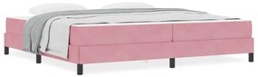 vidaXL Κρεβάτι box spring με στρώμα με στρώμα Ροζ 200 x 200 cm Βελούδο
