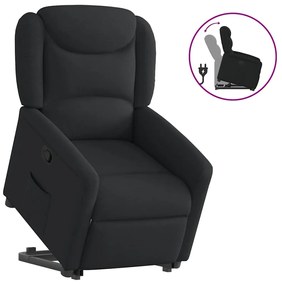 vidaXL Πολυθρόνα Ανακλινόμενη με Ανύψωση Μαύρη Υφασμάτινη