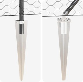 vidaXL Εξωτερική εξάγωνη περίφραξη με στήλη 50 x 0,6 μ Γκρι Δίχτυ