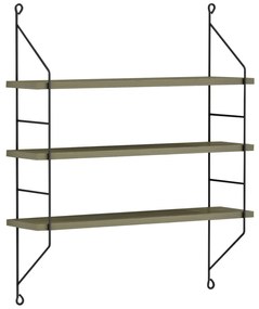 Ραφιέρα Τοίχου Achala Μελαμίνης Olive Grey 60x15x68Y Εκ.