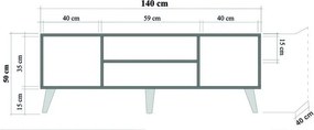 Έπιπλο Τηλεόρασης Δρυς Sonoma TRUVA 140x40x50