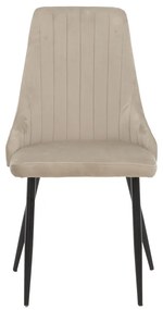 Καρέκλα Azori pakoworld γκρι-μπεζ βελούδο-πόδι μαύρο μέταλλο 49x55x85εκ - 292-000044