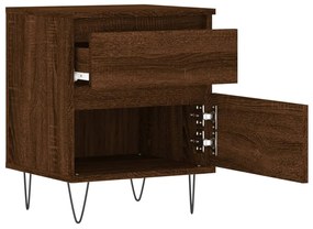 vidaXL Κομοδίνα 2 τεμ. Καφέ Δρυς 40 x 35 x 50 εκ. από Επεξεργ. Ξύλο