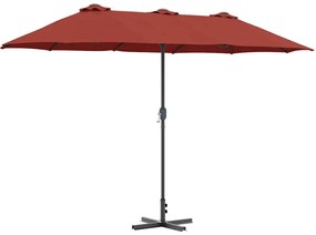 vidaXL Ομπρέλα Κήπου Τερακότα 370 x 197 x 239 εκ.