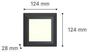 Φωτιστικό τοίχου George LED 3.5W 3CCT Outdoor Wall Lamp Anthracite D:12.4cmx12.4cm (80201540)