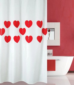 Κουρτίνα Μπάνιου (240x180) Με Κρίκους San Lorentzo Hearts