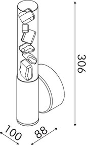 Απλίκα Τοίχου LED 3 CCT Aca Oasis CNW7PGCCT Brass Gold
