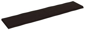 vidaXL Επιφ Τραπεζιού Αν Καφέ 220x50x(2-6)εκ.Ακατέργ. Μασίφ Ξύλο Δρυός