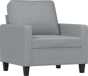 vidaXL Πολυθρόνα Ανοιχτό Γκρι 60 εκ. Υφασμάτινη με Υποπόδιο