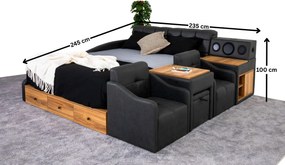 Double Bedstead Nina Smart - Grey Grey