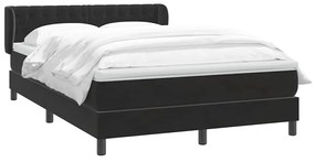 vidaXL Κρεβάτι Boxspring με Στρώμα Μαύρο 160x210 εκ. Βελούδινο