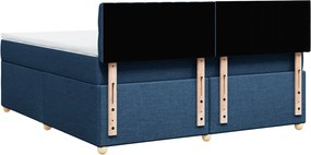 vidaXL Κρεβάτι Boxspring με Στρώμα Μπλε 180x200 εκ. Υφασμάτινο