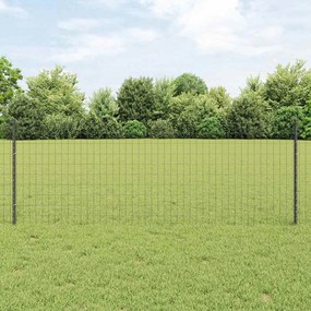 vidaXL Φράχτης Euro με 5 U Πόδια Γκρι 0.8x10 m Χάλυβα